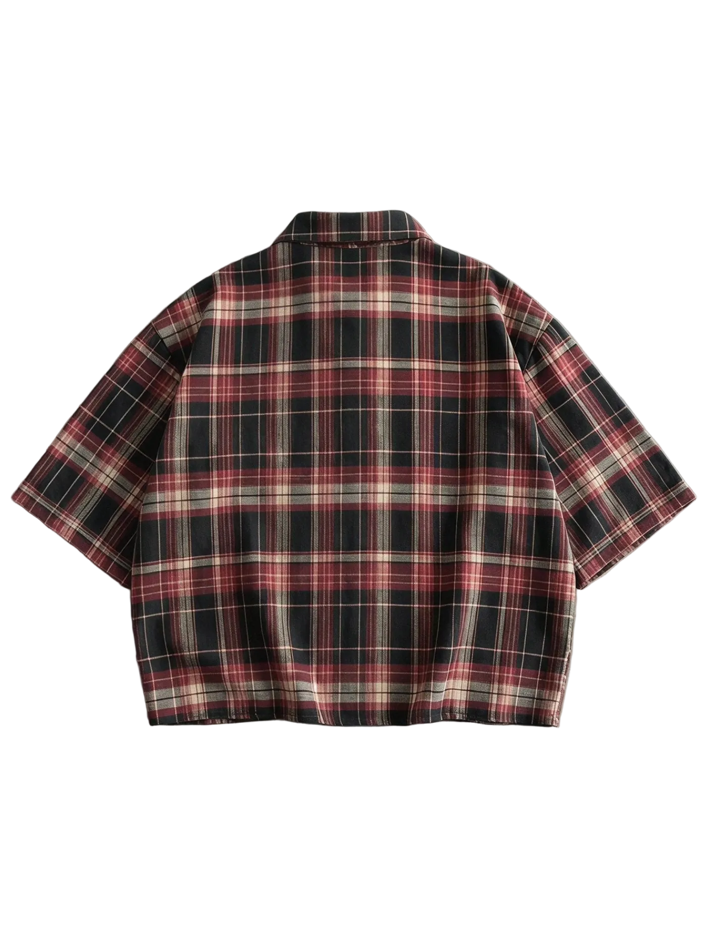 Red & Beige Boxy Flannel