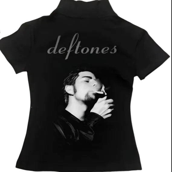 American Retro Polo Shirt Women'S T-Shirt Y2K Retro Punk Music New Trend Slim Fit Women'S Top Street Style Emo