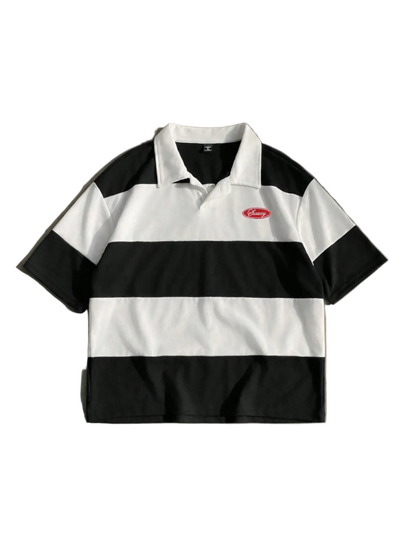 Boxy Fit Striped Polo