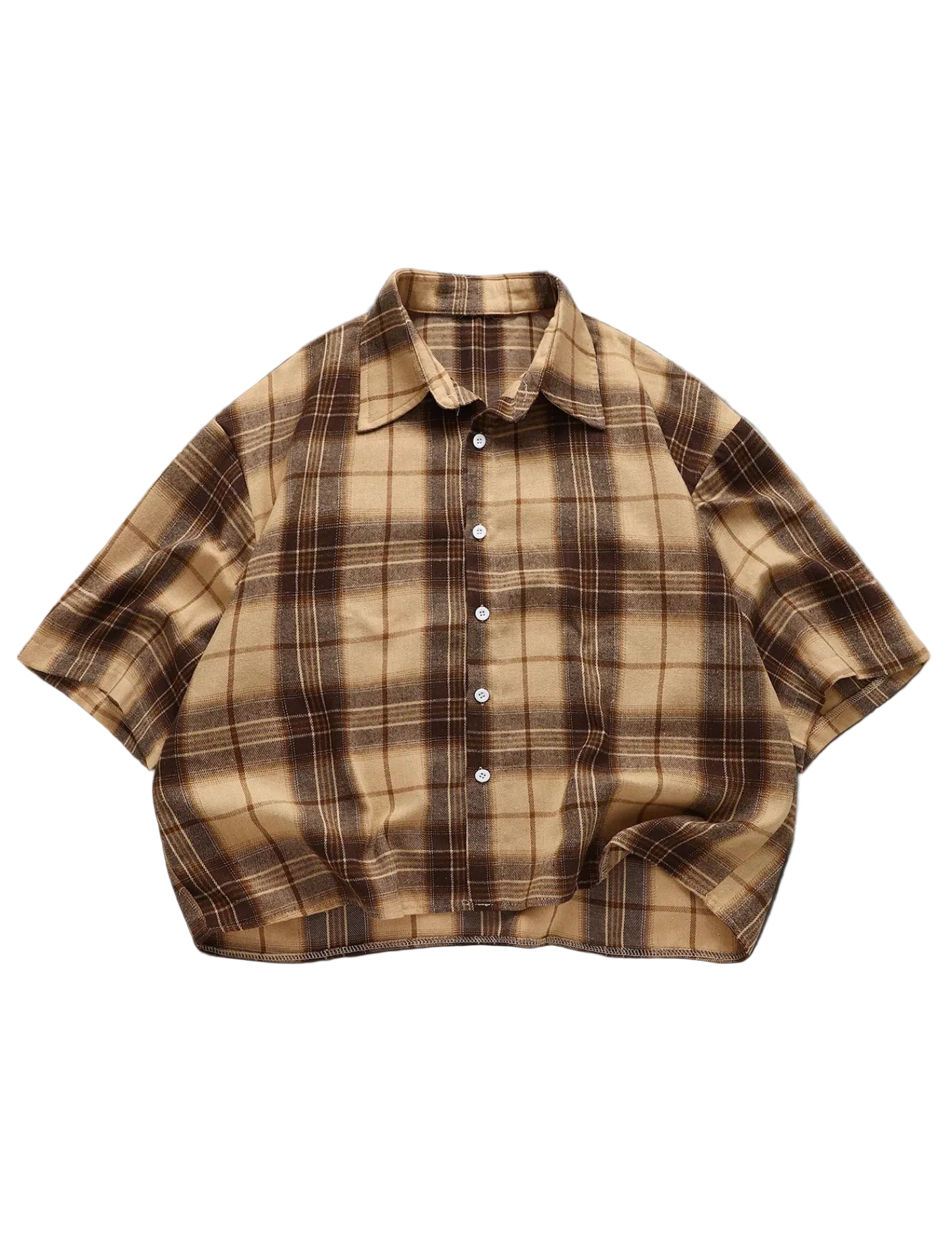 Plaid Boxy Flannel Shirt