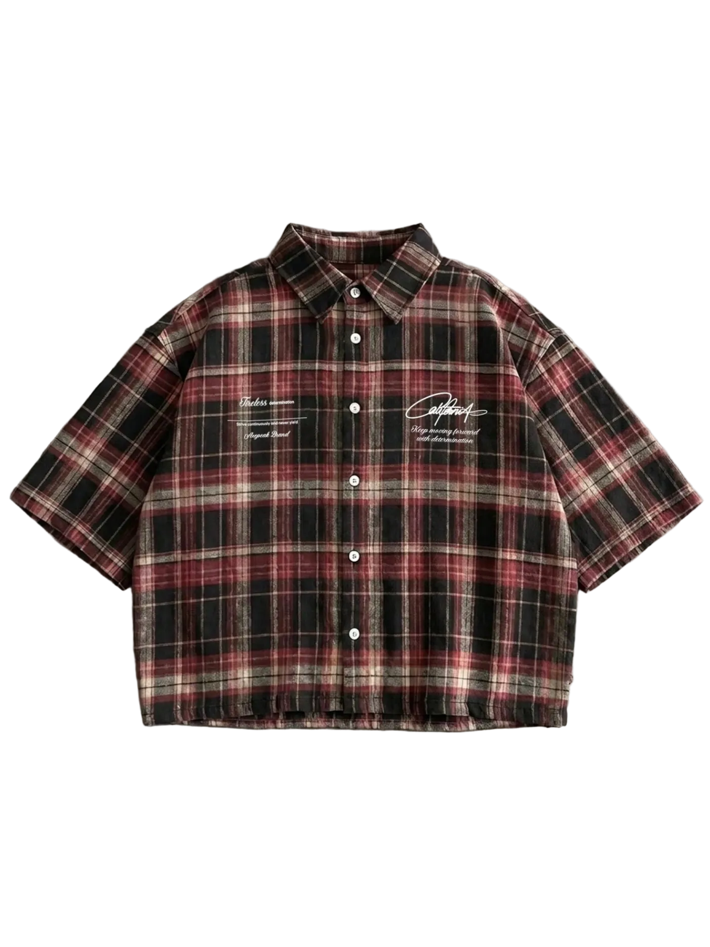 Red & Beige Boxy Flannel