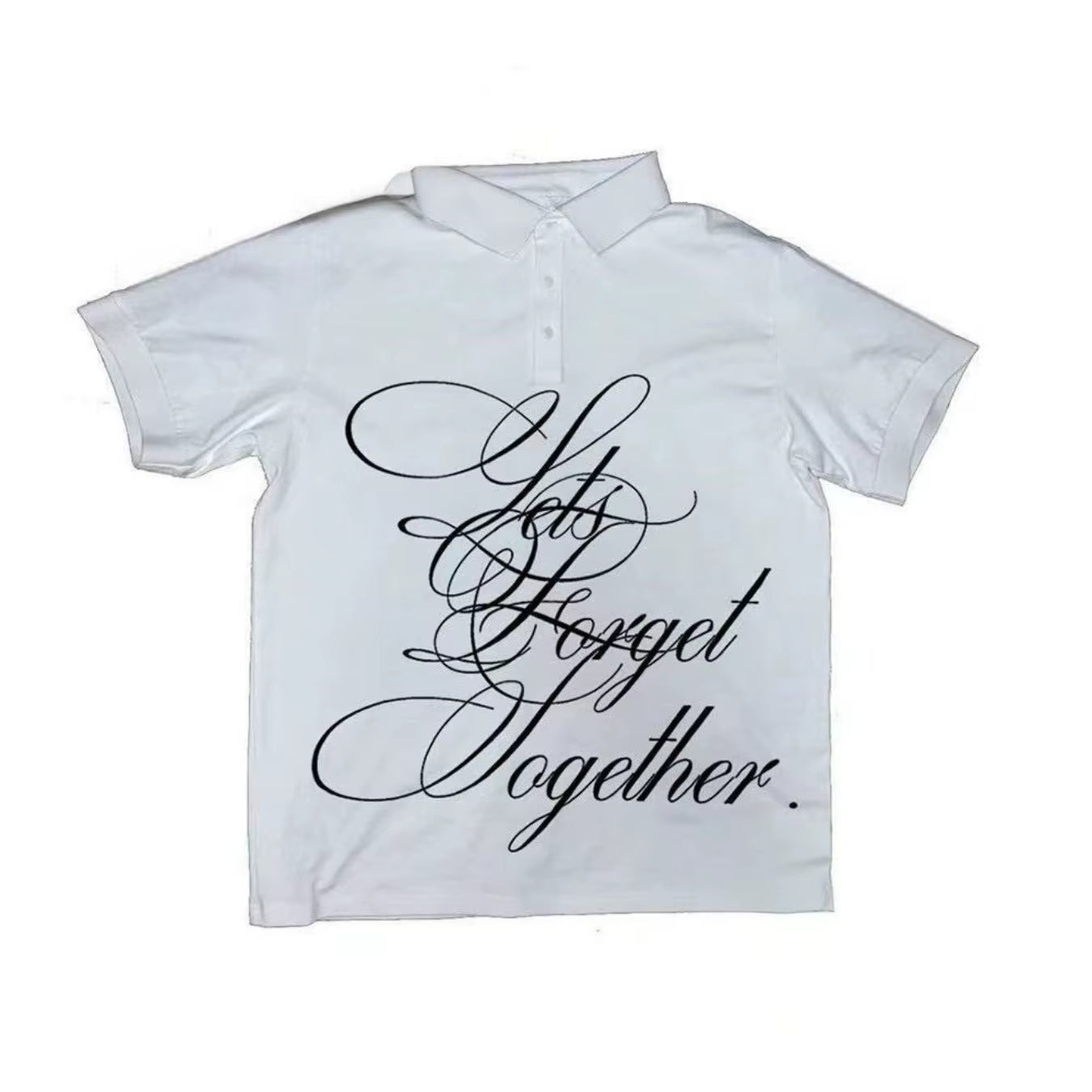 Fashion Trend Y2K Short Sleeve Printed Pattern Top Retro Summer Street Solid Color Polo T-Shirt